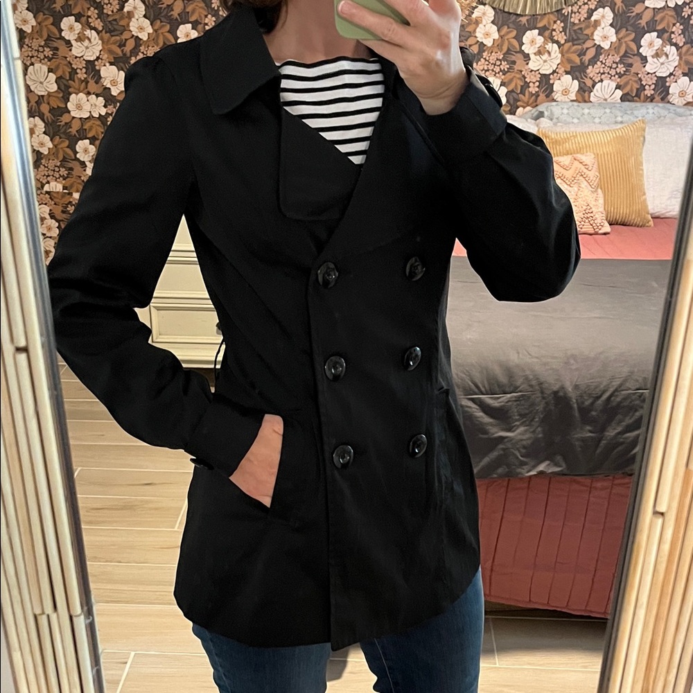 Vertigo Paris Black stylish short Trench Coat